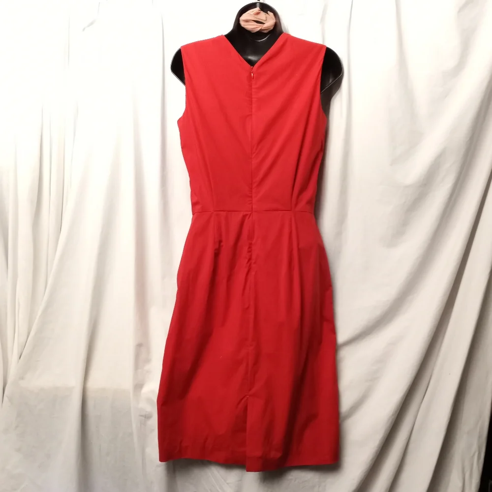 PIAZZA SEMPIONE Red Cotton Surplice Front Dress - Picture 4 of 5